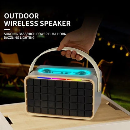NR8801 Outdoor Wireless Speaker Portable TWS Bluetooth Subwoofer Support TF Card