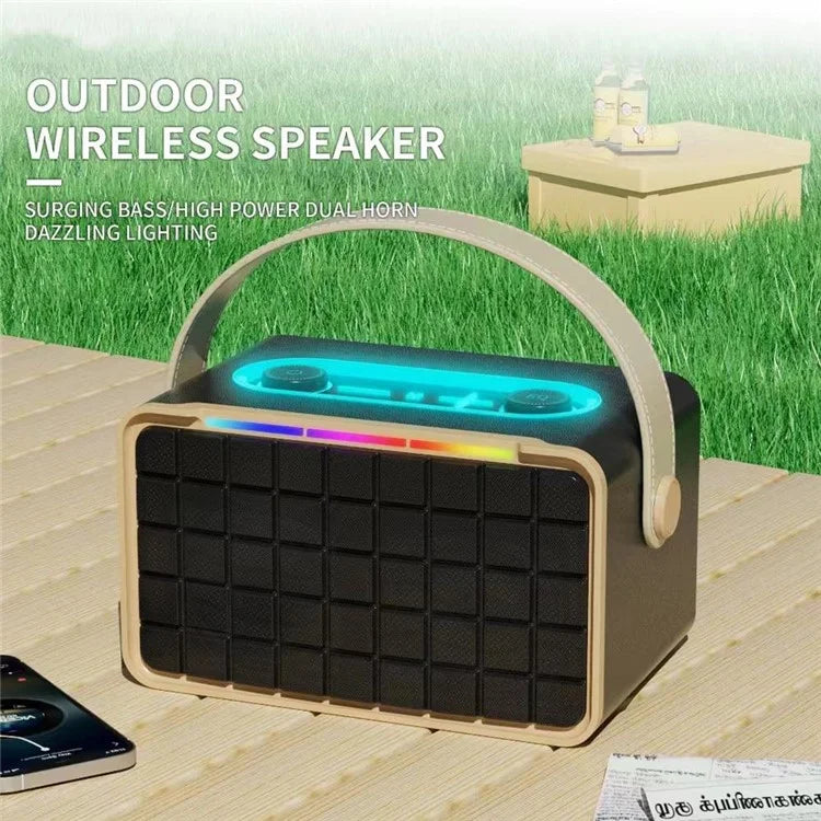 NR8801 Outdoor Wireless Speaker Portable TWS Bluetooth Subwoofer Support TF Card