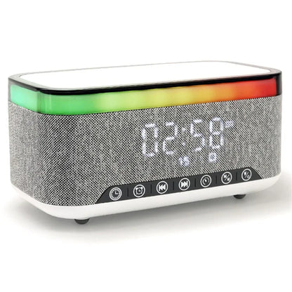 S300 Bluetooth Speaker Digital Alarm Clock 10W Wireless Charger Music Subwoofer with Colorful Light