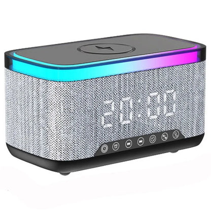 S300 Bluetooth Speaker Digital Alarm Clock 10W Wireless Charger Music Subwoofer with Colorful Light