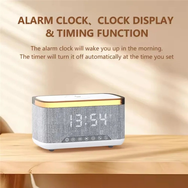 S300 Bluetooth Speaker Digital Alarm Clock 10W Wireless Charger Music Subwoofer with Colorful Light