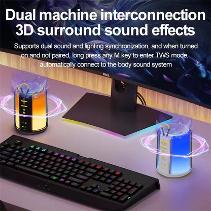 S16 Outdoor Mini TWS Bluetooth Speaker FM Radio Colorful Light Portable Subwoofer