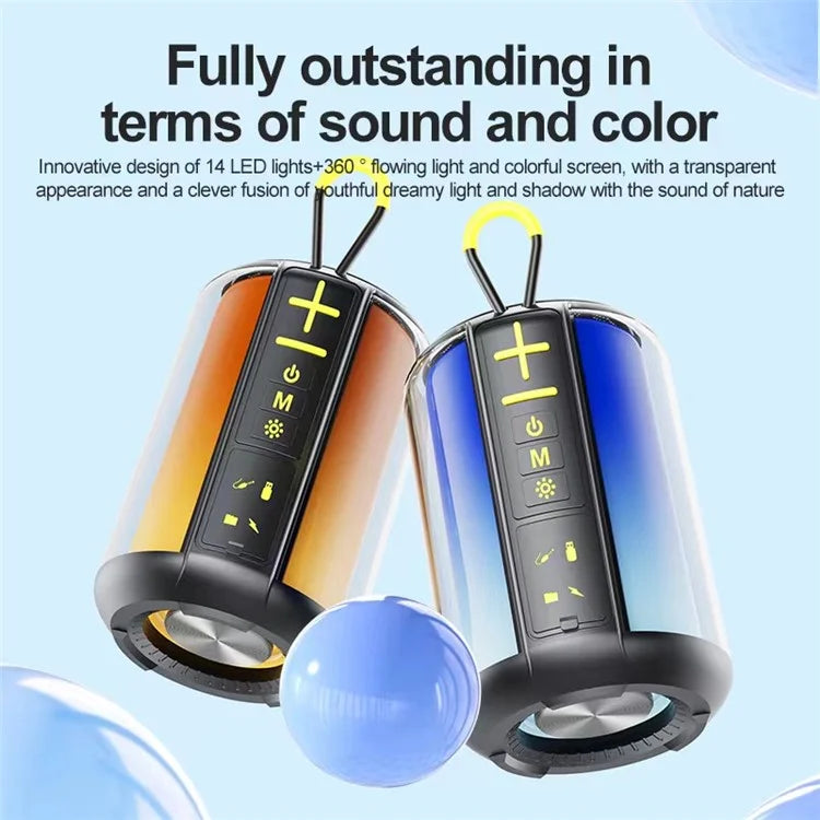 S16 Outdoor Mini TWS Bluetooth Speaker FM Radio Colorful Light Portable Subwoofer