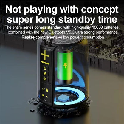 S16 Outdoor Mini TWS Bluetooth Speaker FM Radio Colorful Light Portable Subwoofer
