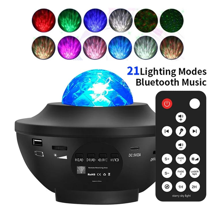 G004 Home Projector Lamp USB Powered Starry Sky Projection Ambience Lamp Bluetooth Speaker