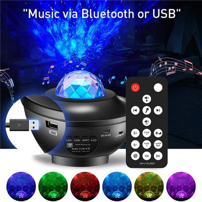 G004 Home Projector Lamp USB Powered Starry Sky Projection Ambience Lamp Bluetooth Speaker