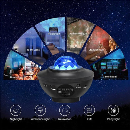 G004 Home Projector Lamp USB Powered Starry Sky Projection Ambience Lamp Bluetooth Speaker