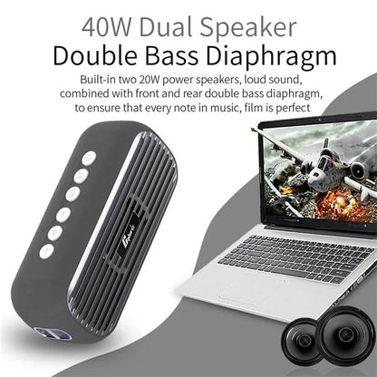 CYBORIS T5 Pro Retro TWS Bluetooth Speaker 40W Portable Subwoofer