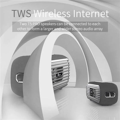 CYBORIS T5 Pro Retro TWS Bluetooth Speaker 40W Portable Subwoofer