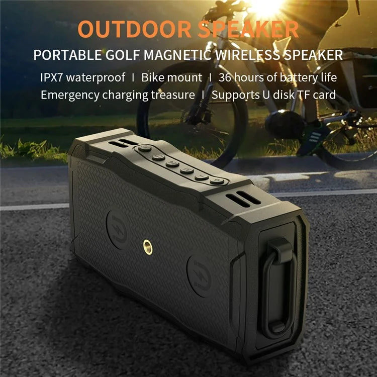 CYBORIS X8 Bluetooth Golf Cart Speaker Waterproof Sound Subwoofer with Lighting and Stand Function