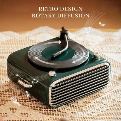 Phonograph Style Mini Bluetooth Speaker Home Bass Sound Subwoofer