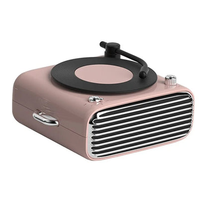 Phonograph Style Mini Bluetooth Speaker Home Bass Sound Subwoofer