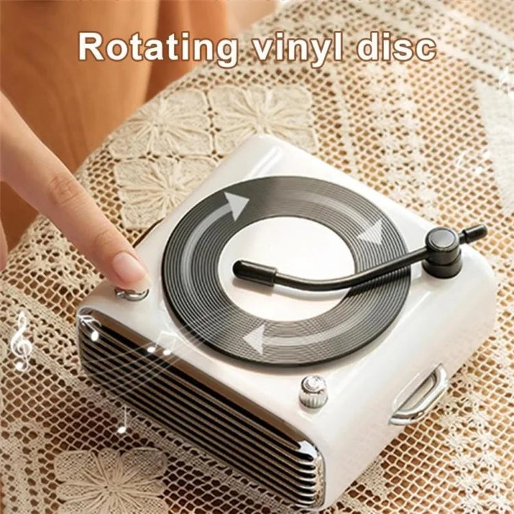 Phonograph Style Mini Bluetooth Speaker Home Bass Sound Subwoofer