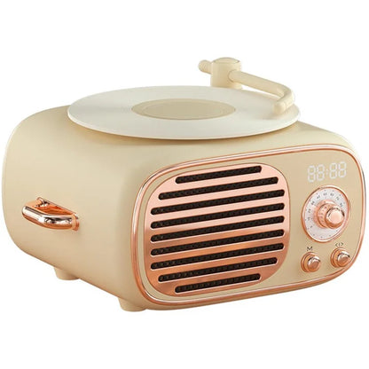 D12 Bluetooth Karaoke Speaker Classic Record Player Style Home Decor (No Microphone Built-In)
