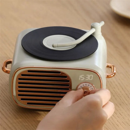 D12 Bluetooth Karaoke Speaker Classic Record Player Style Home Decor (No Microphone Built-In)