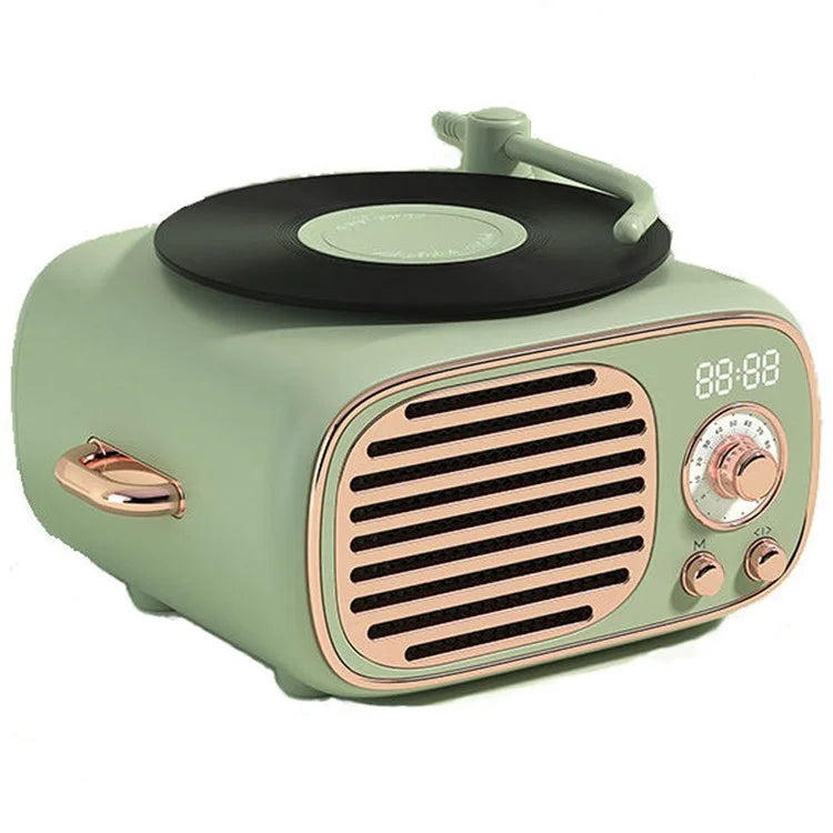 D12 Bluetooth Karaoke Speaker Classic Record Player Style Home Decor (No Microphone Built-In)