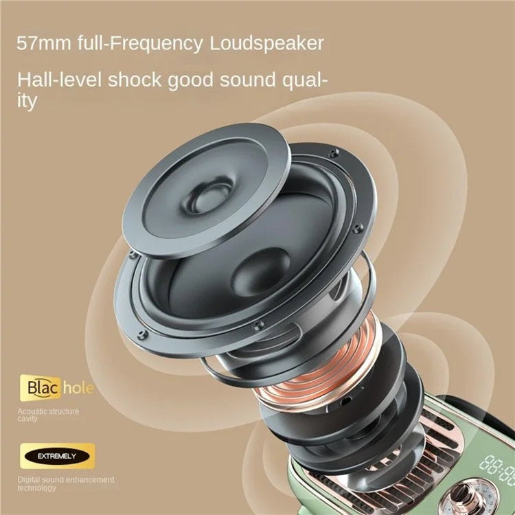 D12 Bluetooth Karaoke Speaker Classic Record Player Style Home Decor (No Microphone Built-In)