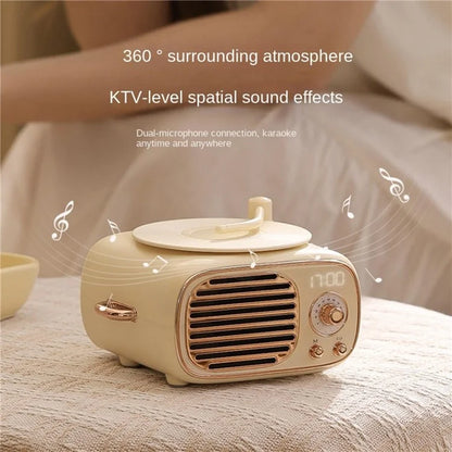 D12 Bluetooth Karaoke Speaker Classic Record Player Style Home Decor (No Microphone Built-In)