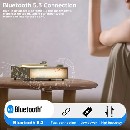 Retro Bluetooth Speaker Classic Record Player Style Home Decor Birthday Gift