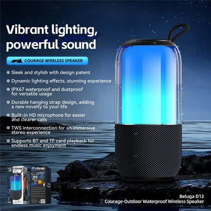WEKOME D13 Outdoor Portable Waterproof Bluetooth Speaker with Dynamic Lighting