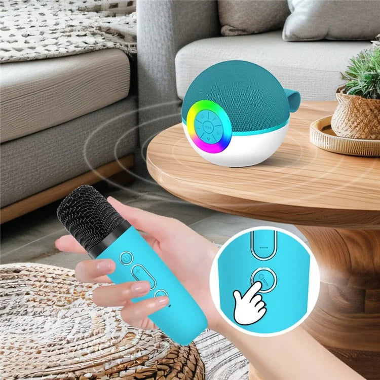 T97 Children Karaoke Machine Bluetooth Speaker Subwoofer with 1 Microphone