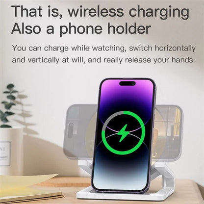 TOTU M6064Q 4 in 1 15W Wireless Charger Phone Holder Bluetooth Speaker with Night Light