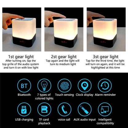 Bluetooth Audio Speaker HiFi Portable Mini Speaker Subwoofer Support Touch Control Lights / TF Card