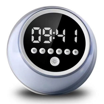 P12 Alarm Clock Portable Bluetooth Speaker Dimmable LED Light FM Radio with Timer Function