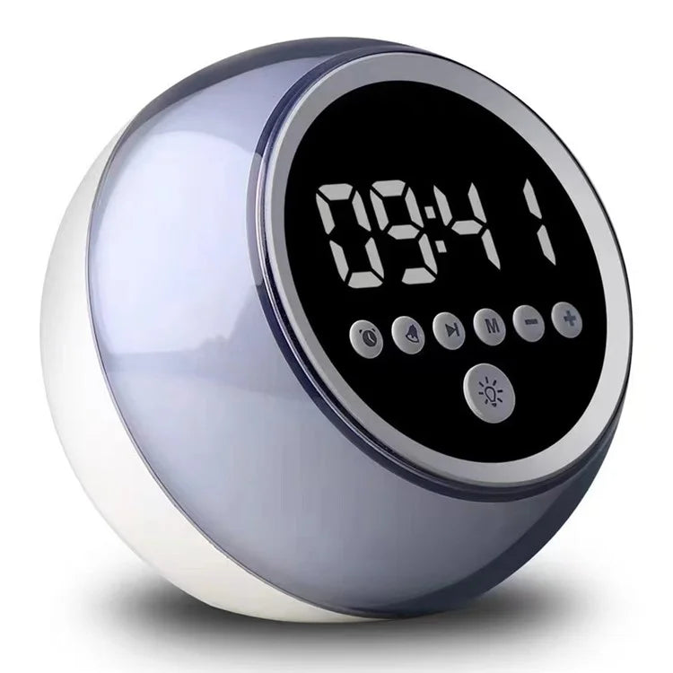 P12 Alarm Clock Portable Bluetooth Speaker Dimmable LED Light FM Radio with Timer Function