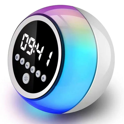 P12 Alarm Clock Portable Bluetooth Speaker Dimmable LED Light FM Radio with Timer Function