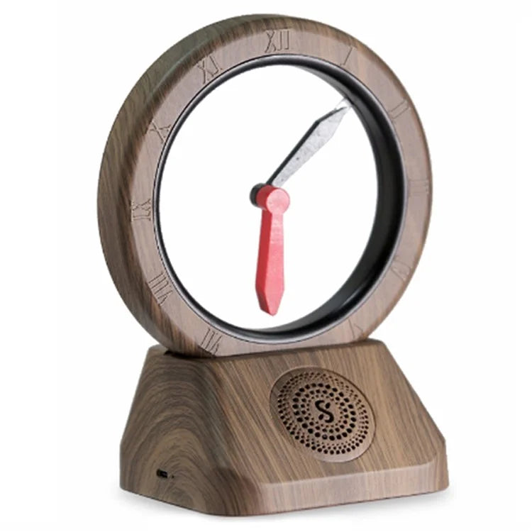 TK11 Retro Bluetooth Speaker FM Radio Spatiotemporal Gate Suspended Clockwise Reverse Clock (without Battery)