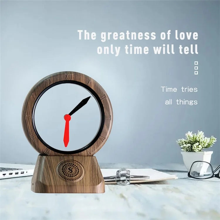 TK11 Retro Bluetooth Speaker FM Radio Spatiotemporal Gate Suspended Clockwise Reverse Clock (without Battery)