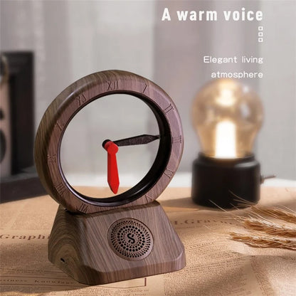 TK11 Retro Bluetooth Speaker FM Radio Spatiotemporal Gate Suspended Clockwise Reverse Clock (without Battery)