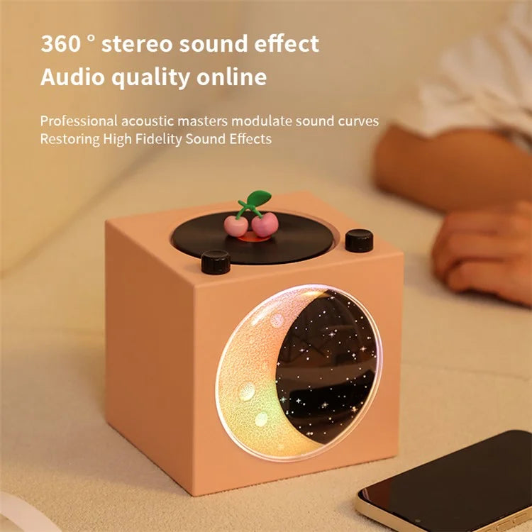 T20 Half Moon Black Gel Atomic Record Player Retro Bluetooth Speaker Desktop Subwoofer