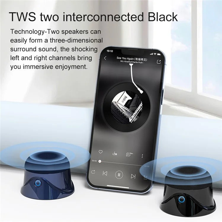 CQ-01 Wireless Bluetooth TWS Speaker Stereo Sound Magnetic Mini Subwoofer