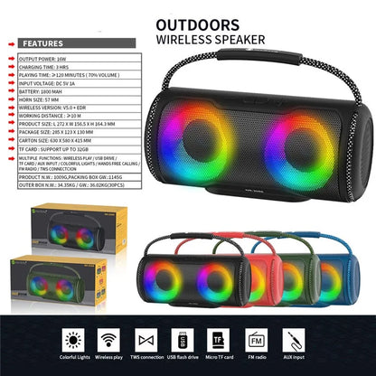 NEWRIXING NR-2088 TWS Wireless Portable Bluetooth Speaker 16W Audio Player Support TF Card