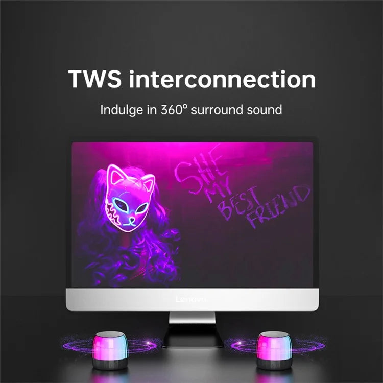 LENOVO Thinkplus K3 Plus Wireless Bluetooth Portable Speaker with RGB Light Outdoor Mini Subwoofer