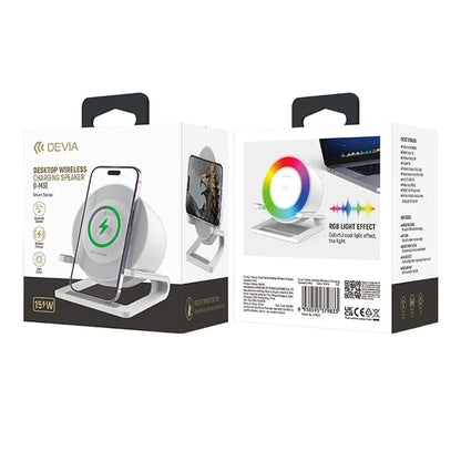 DEVIA Smart Series EM054 15W Wireless Charging Desktop Speaker Night Light Phone Stand Holder (I-M3)