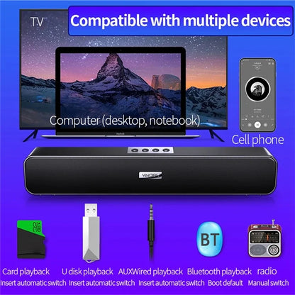 YINDIAO A36 ABS Desktop Bluetooth Speaker Soundbar HiFi Computer Laptop Loudspeaker