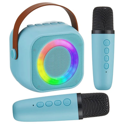 K29 Bluetooth Speaker Portable Home Karaoke Machine with 2 Wireless Microphones Set