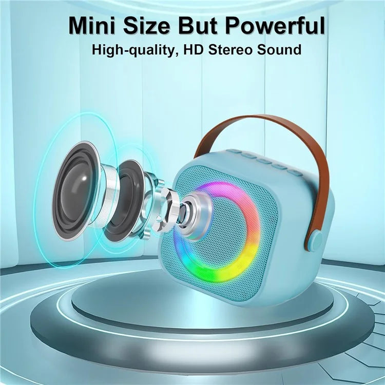 K29 Bluetooth Speaker Portable Home Karaoke Machine with 2 Wireless Microphones Set