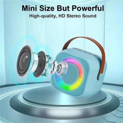 K29 Bluetooth Speaker Portable Home Karaoke Machine with 2 Wireless Microphones Set