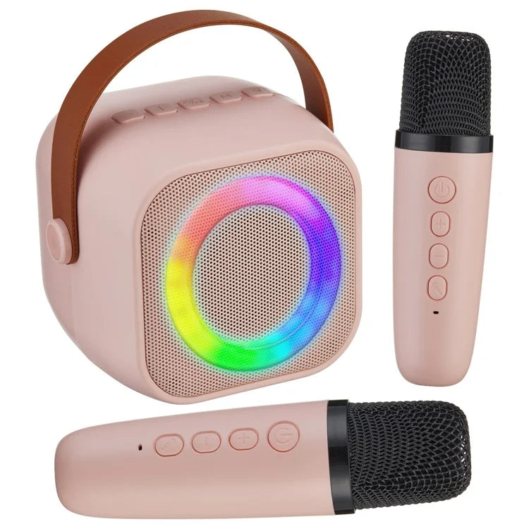 K29 Bluetooth Speaker Portable Home Karaoke Machine with 2 Wireless Microphones Set