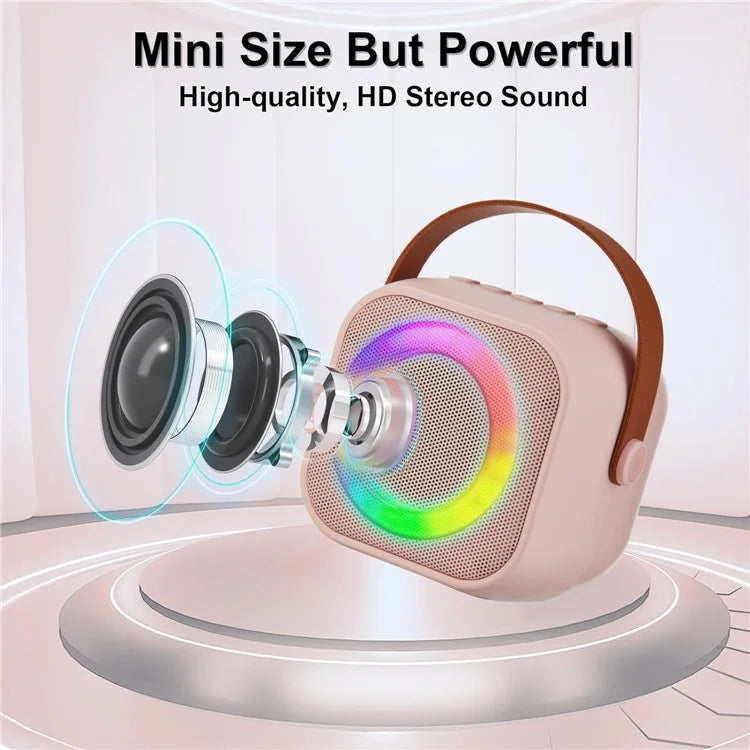 K29 Bluetooth Speaker Portable Home Karaoke Machine with 2 Wireless Microphones Set