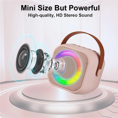 K29 Bluetooth Speaker Portable Home Karaoke Machine with 2 Wireless Microphones Set