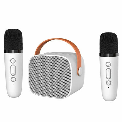K1 Colorful Lighting Bluetooth Speaker Mini Karaoke Machine with 2 Microphones