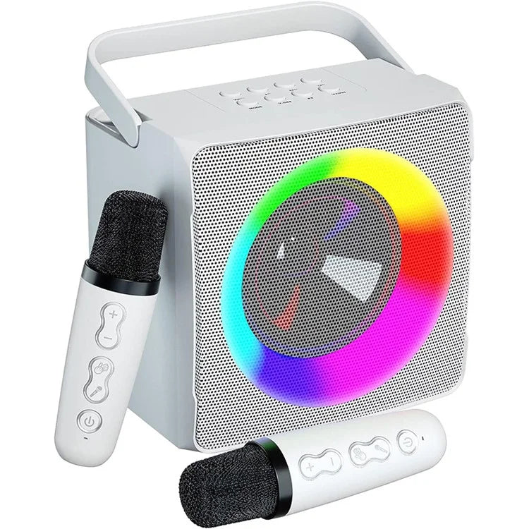 SD-508 Portable Karaoke Machine + 2 Wireless Microphones Bluetooth Speaker with Party Lights