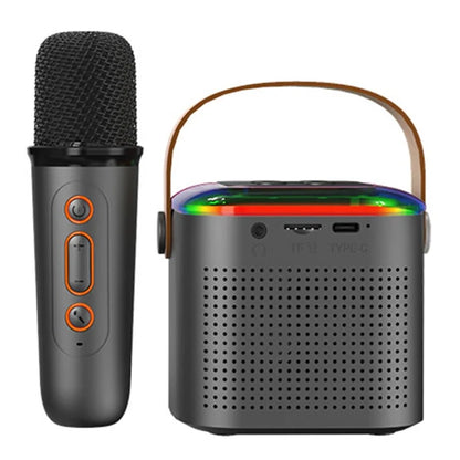 Y1 Mini Portable Bluetooth Speaker Outdoor Indoor Karaoke Machine with 1 Microphone