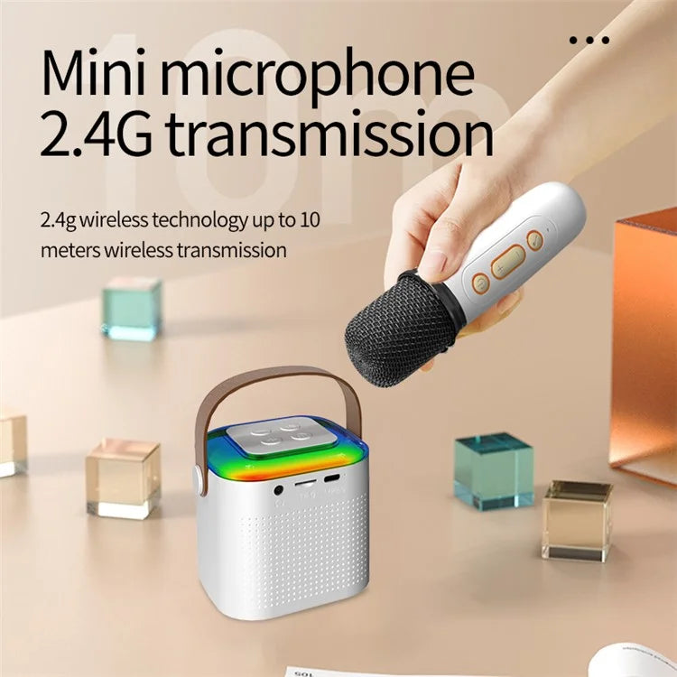 Y1 Mini Portable Bluetooth Speaker Outdoor Indoor Karaoke Machine with 1 Microphone