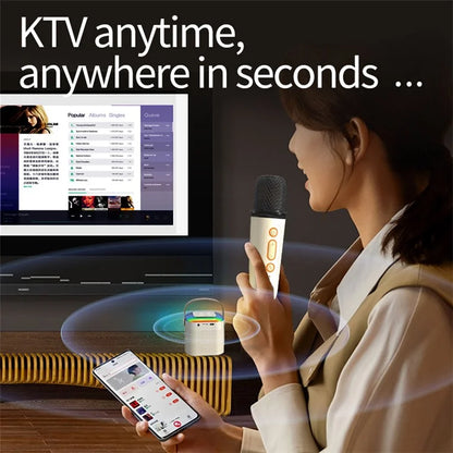 Y1 Mini Portable Bluetooth Speaker Outdoor Indoor Karaoke Machine with 1 Microphone